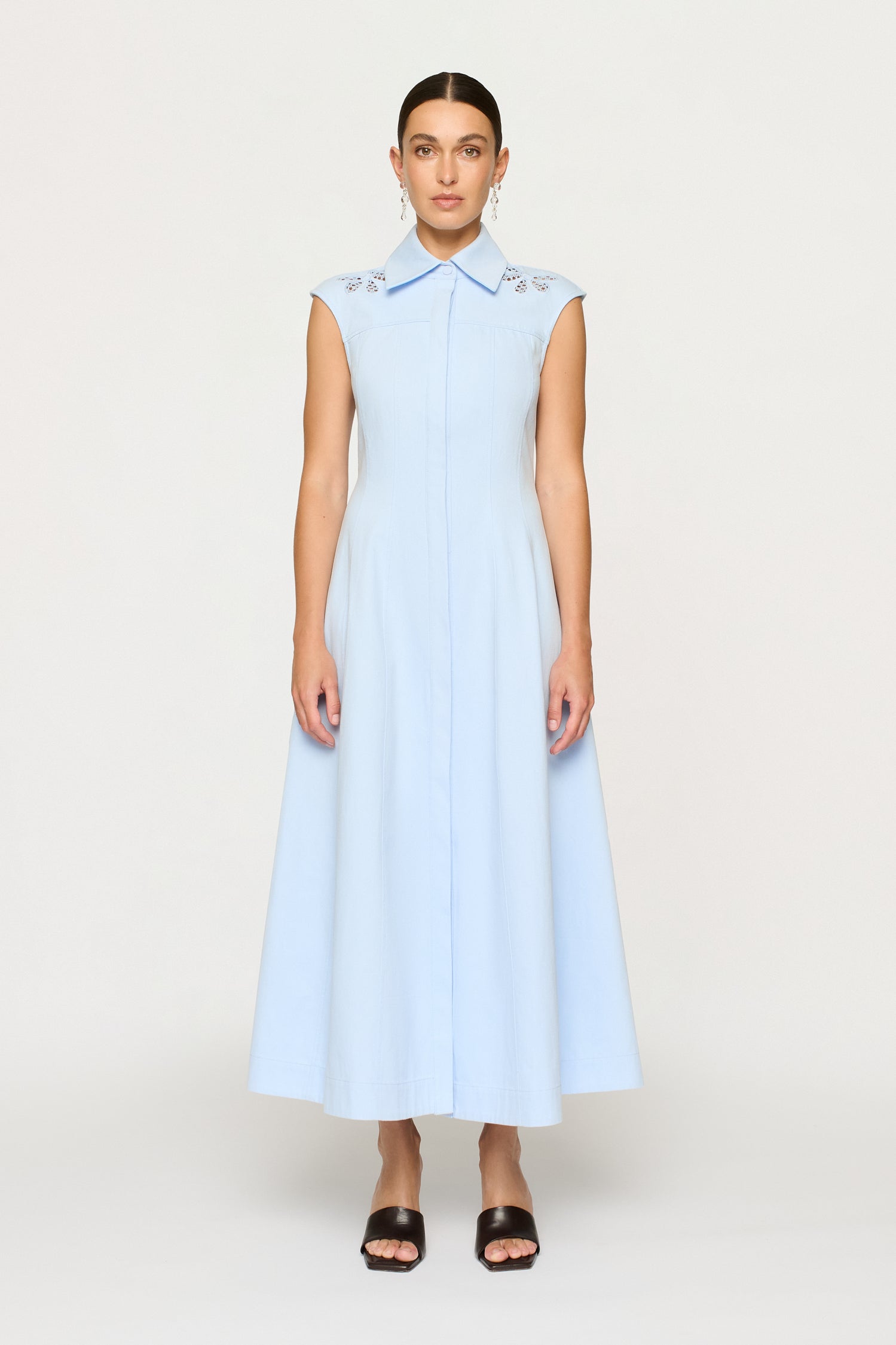 franca midi dress Franca Midi Dress | Mist Blue | Embroidered | Cotton