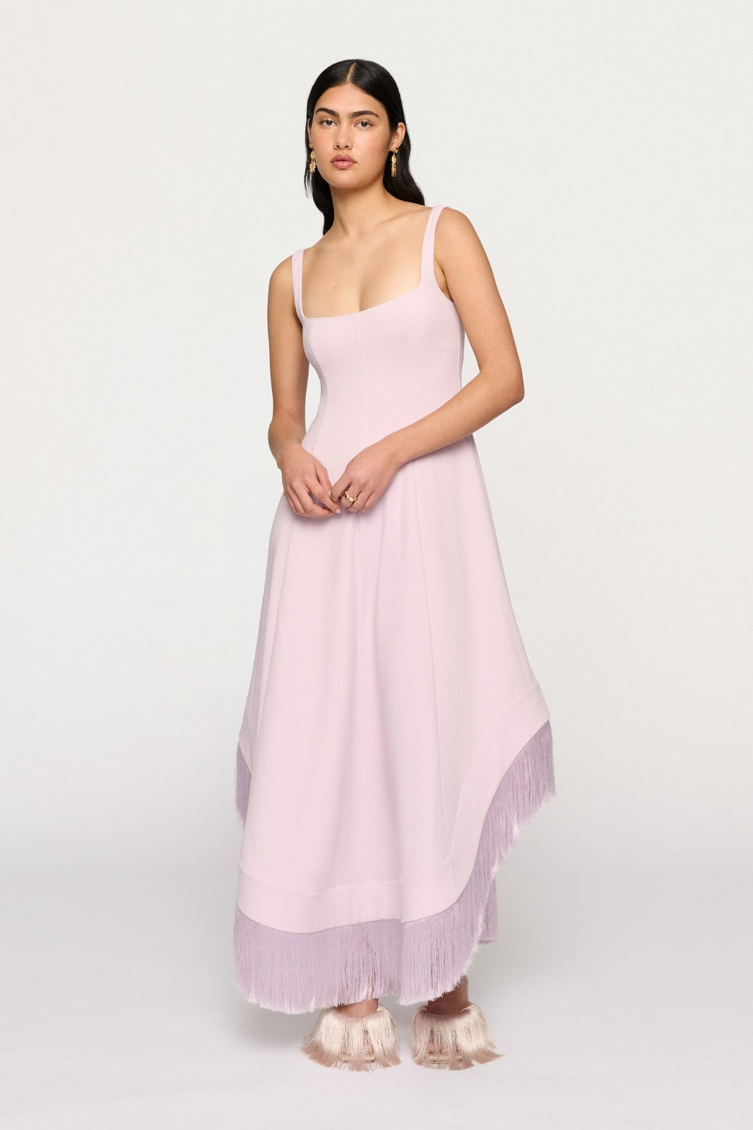 EMINE FRINGE HEM DRESS