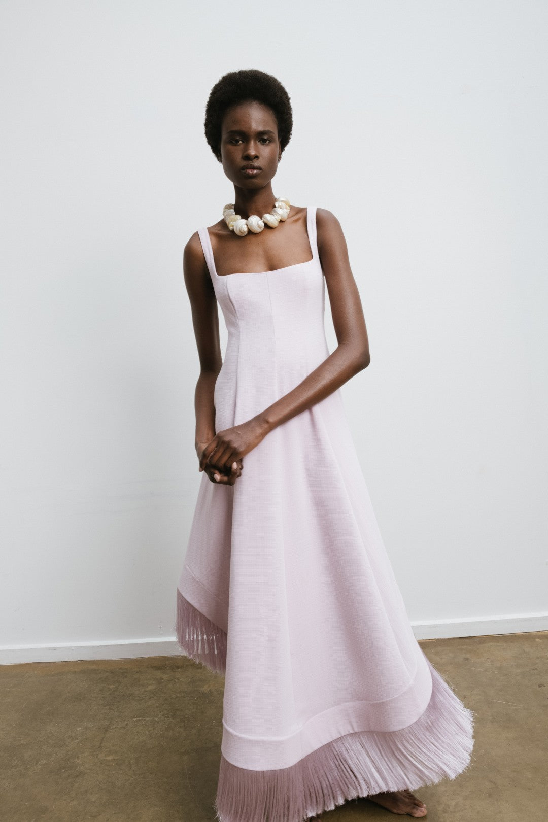 EMINE FRINGE HEM DRESS