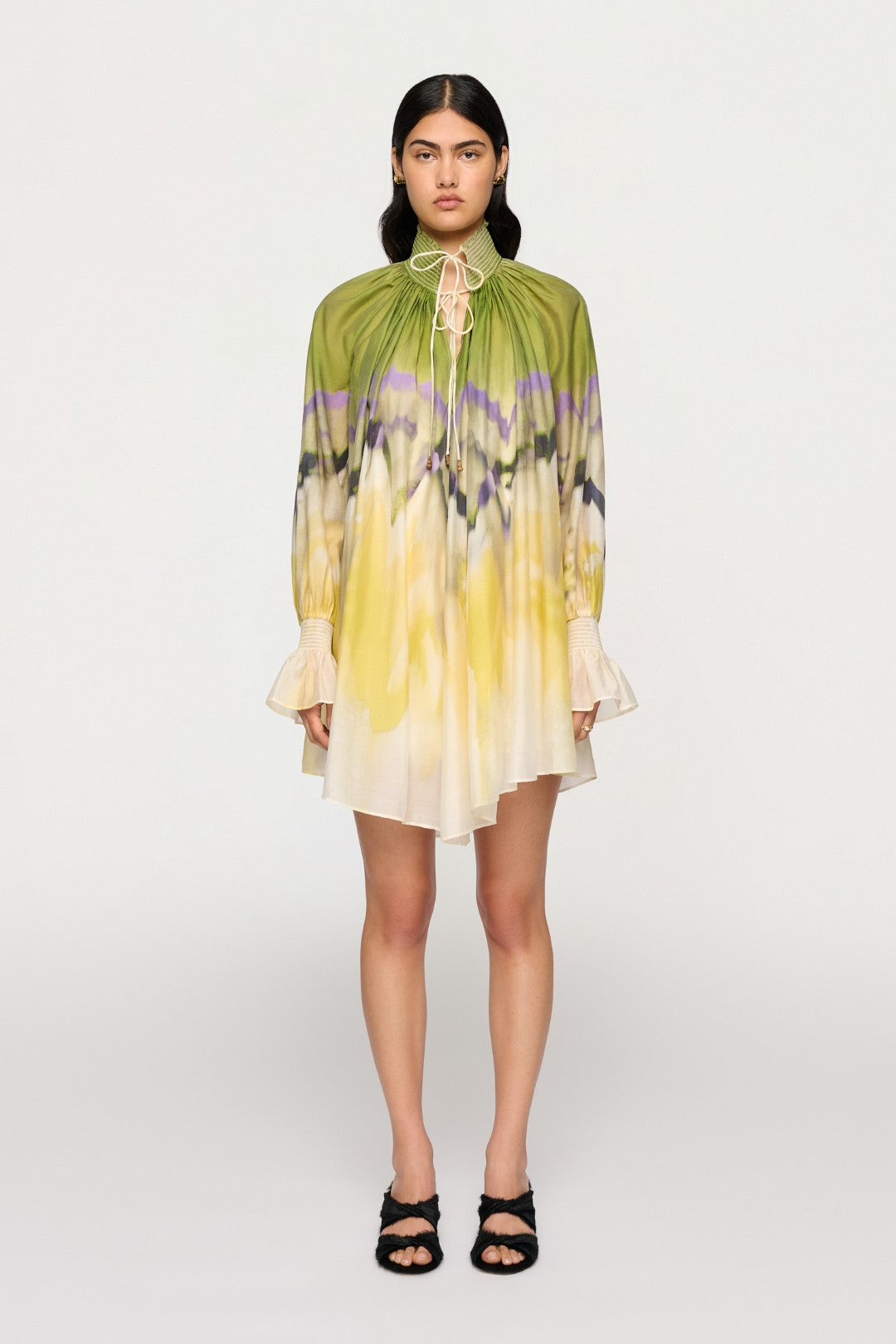 green and yellow mini dress Isadora Mini Dress | Serpentine Green | Yellow Pattern