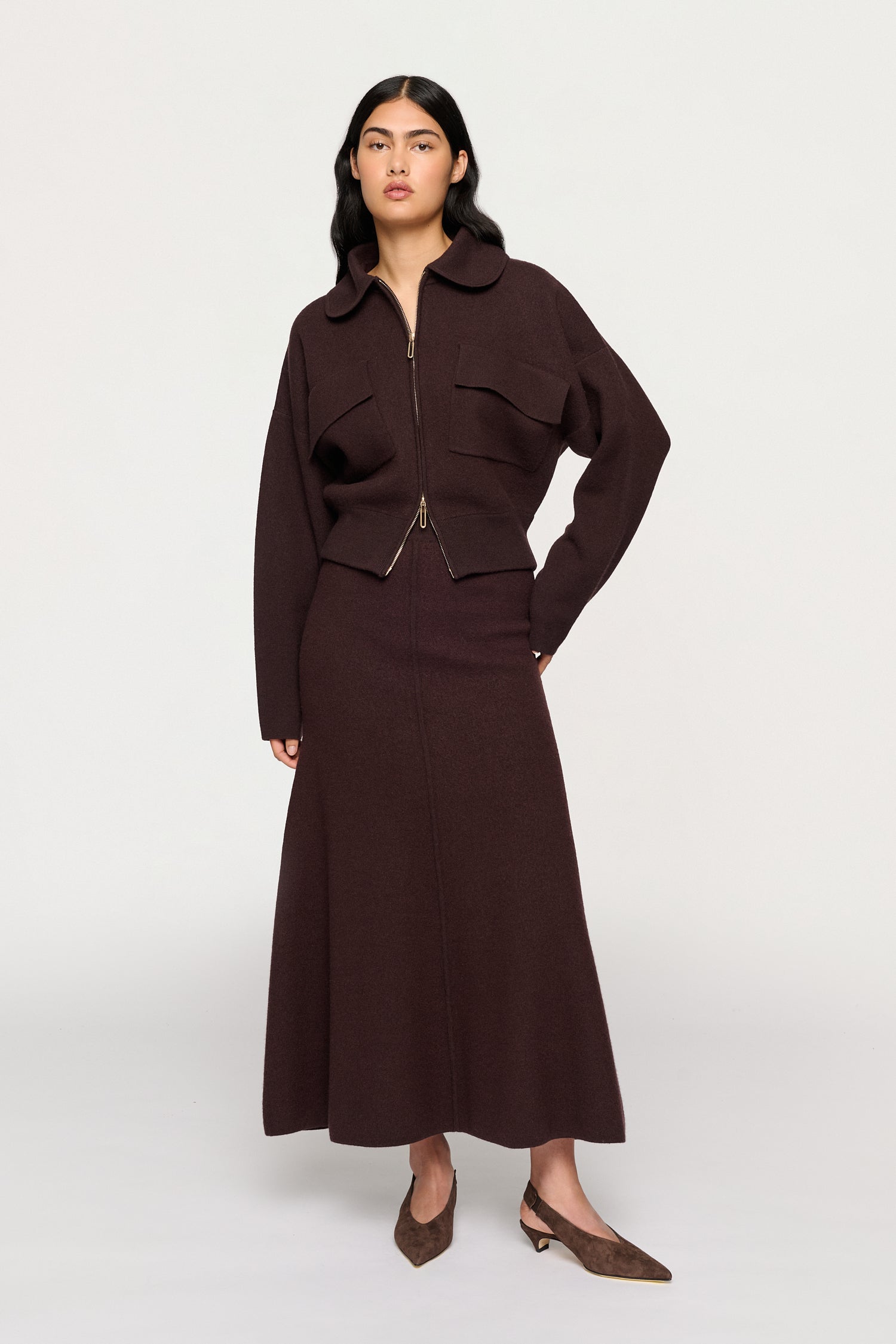 CAMILA BOILED WOOL KNIT BOMBER