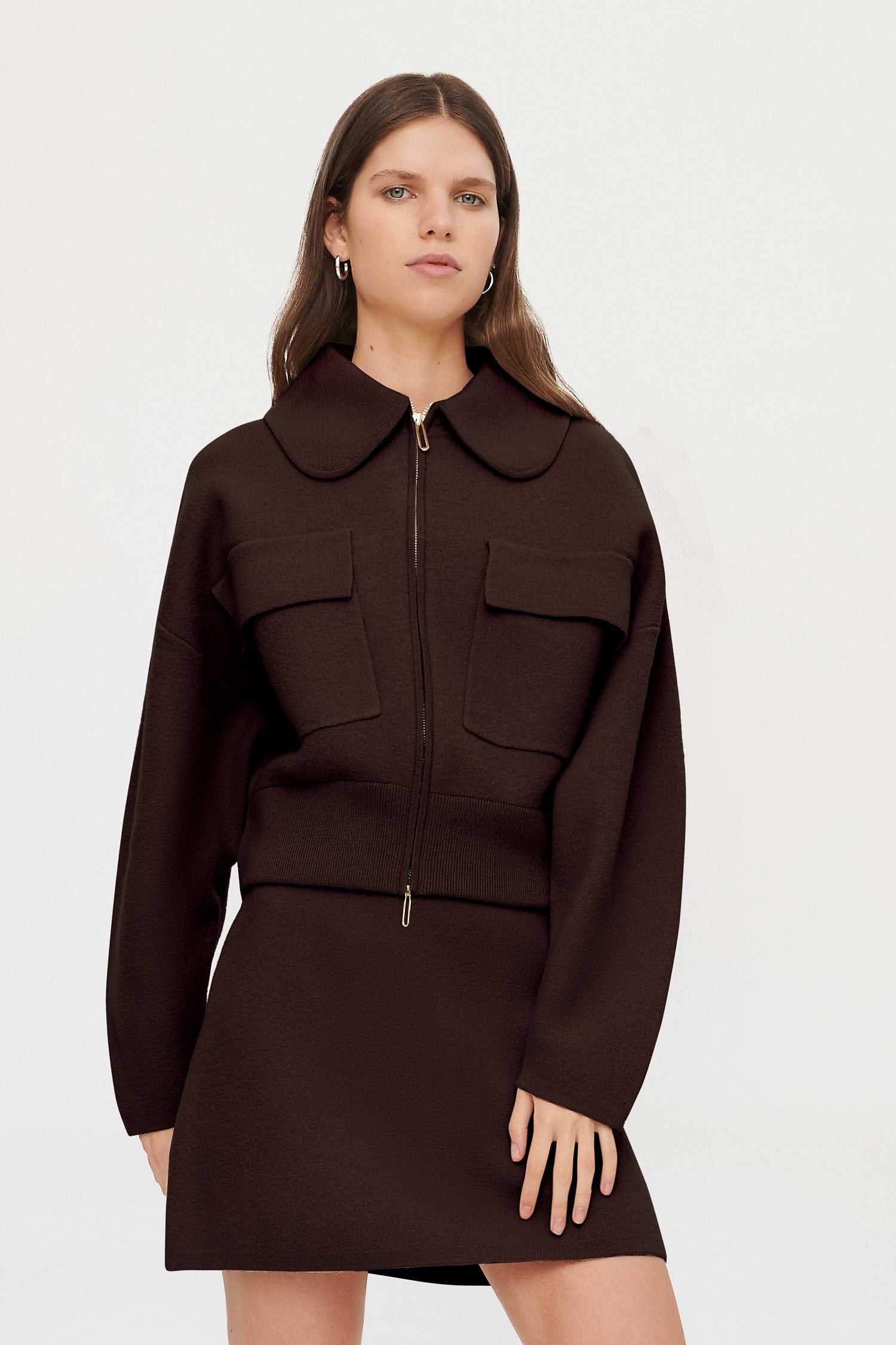 CAMILA BOILED WOOL KNIT BOMBER