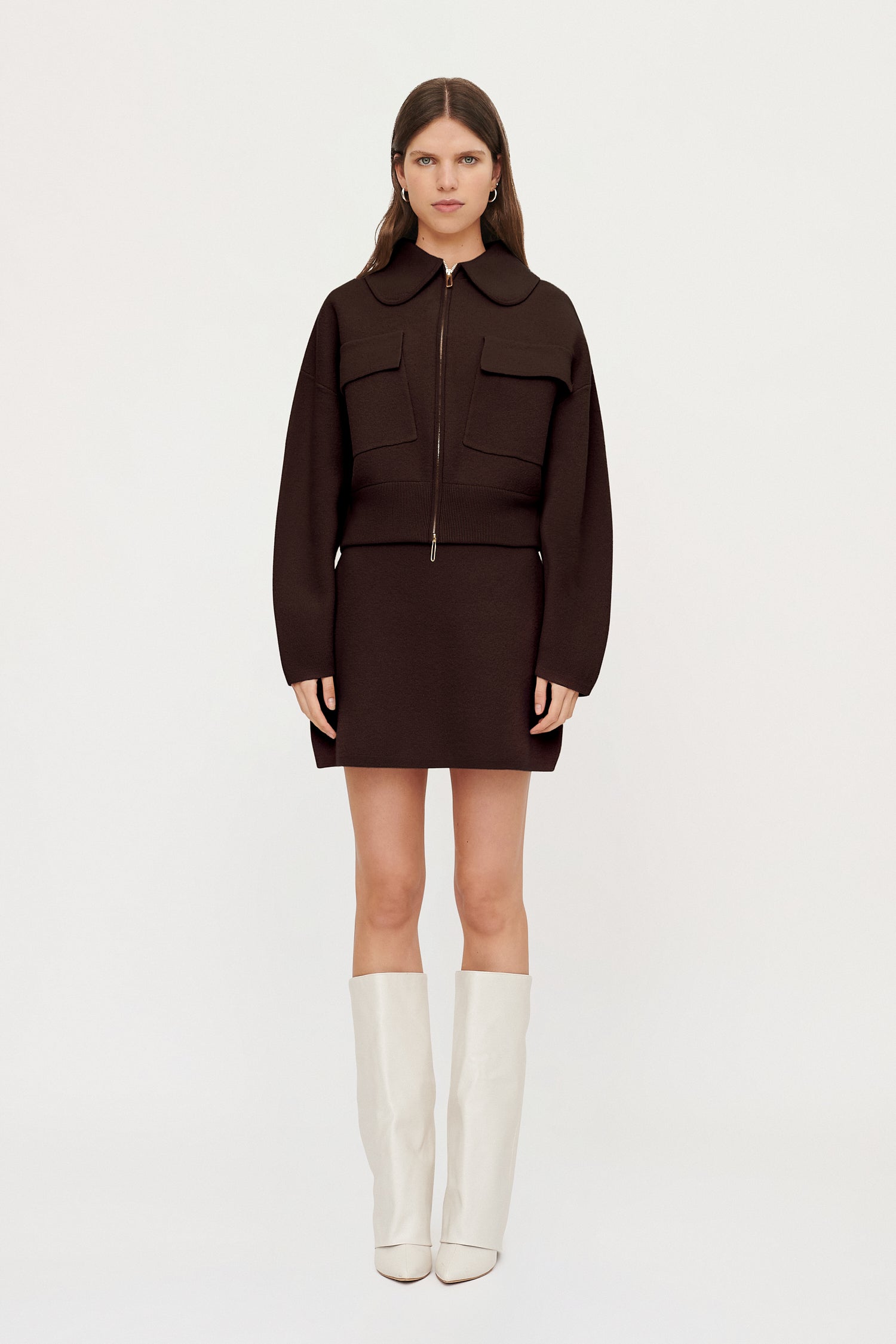 CAMILA BOILED WOOL KNIT BOMBER
