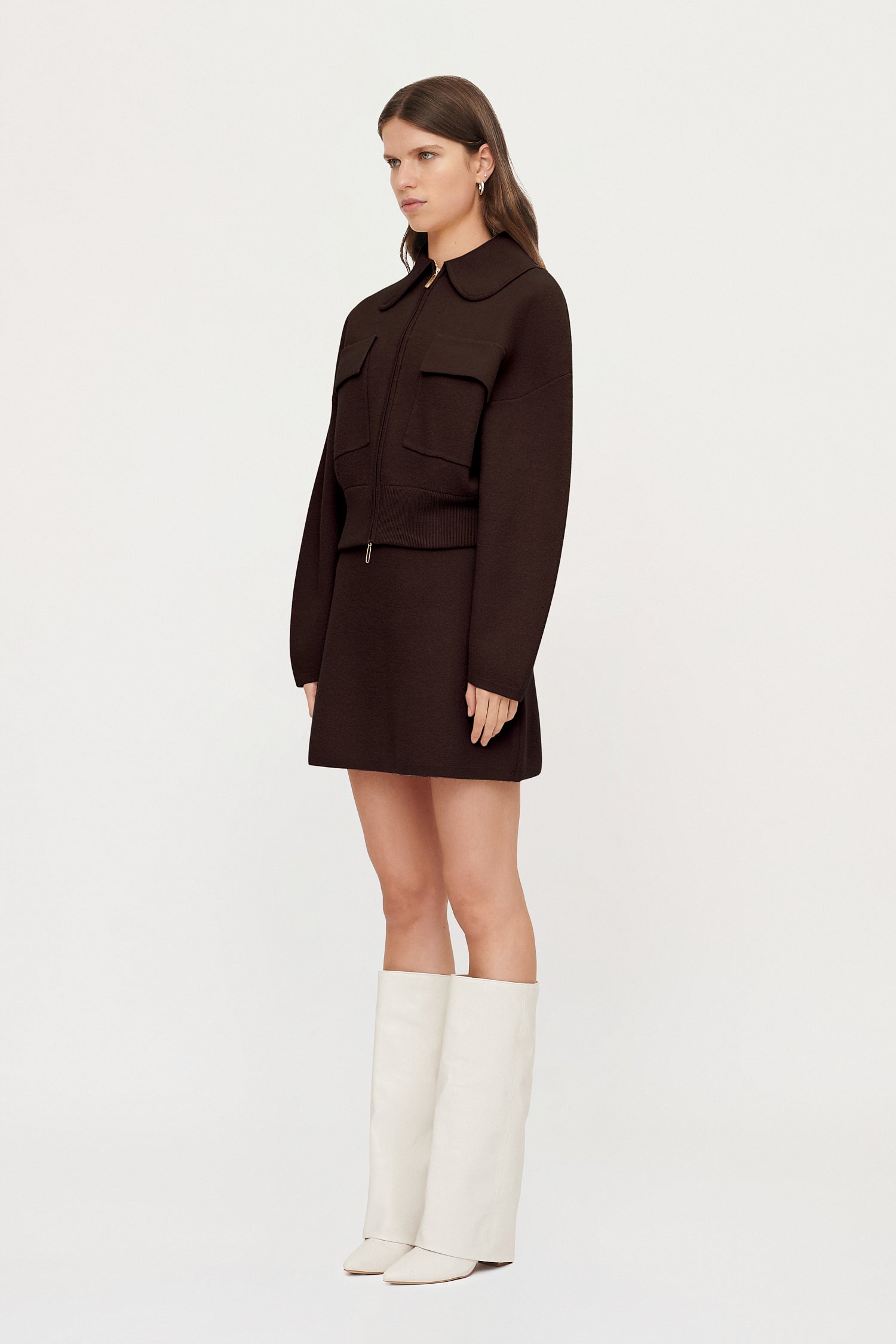 CAMILA BOILED WOOL KNIT BOMBER