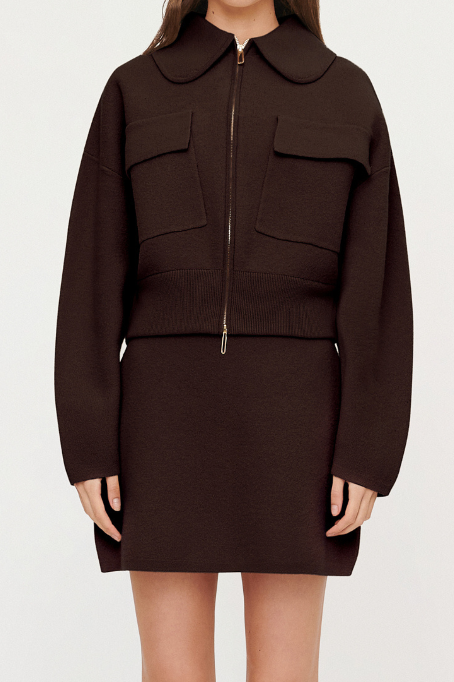 CAMILA BOILED WOOL KNIT BOMBER