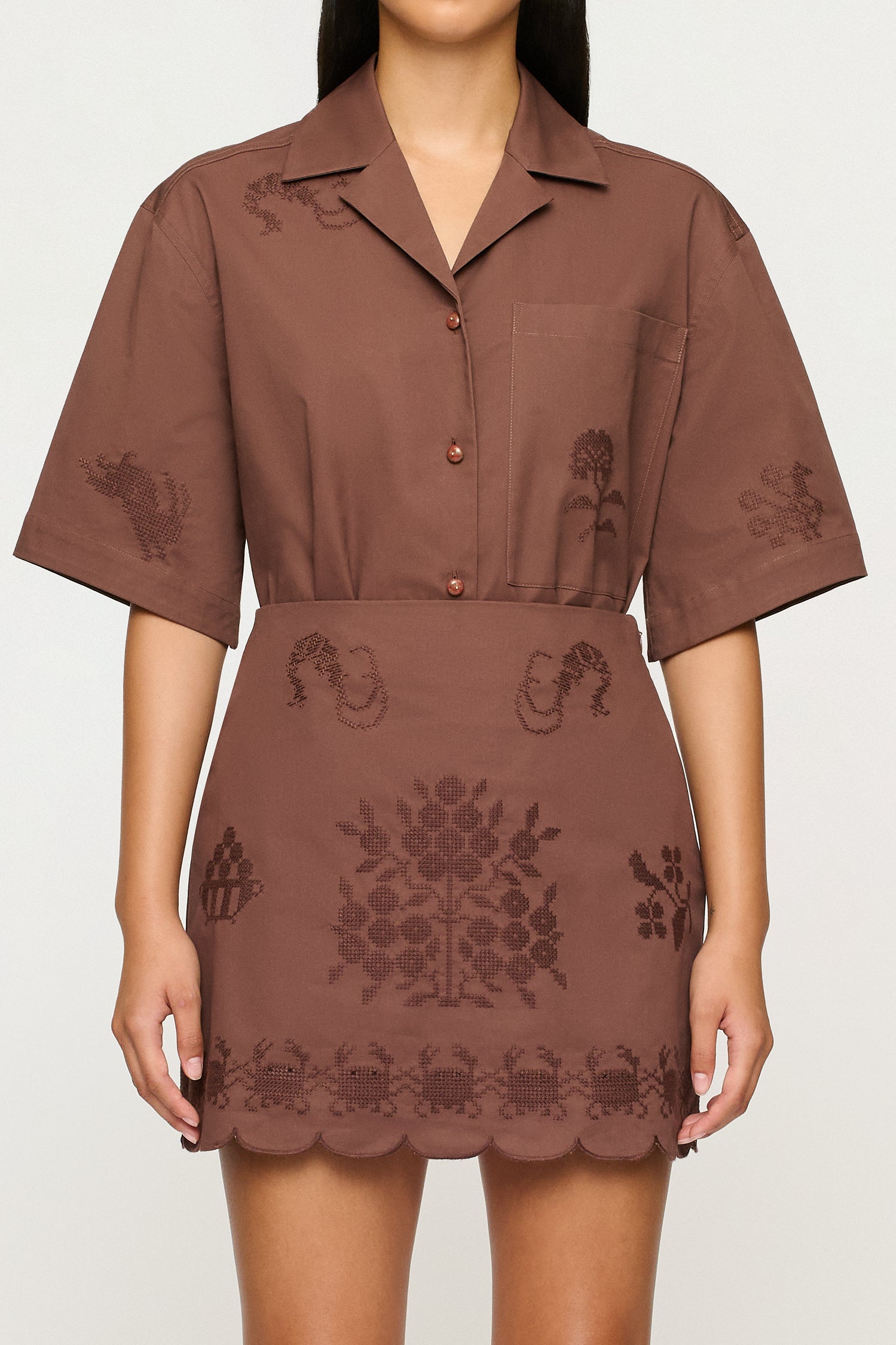 DARCY EMBROIDERED MINI SKIRT