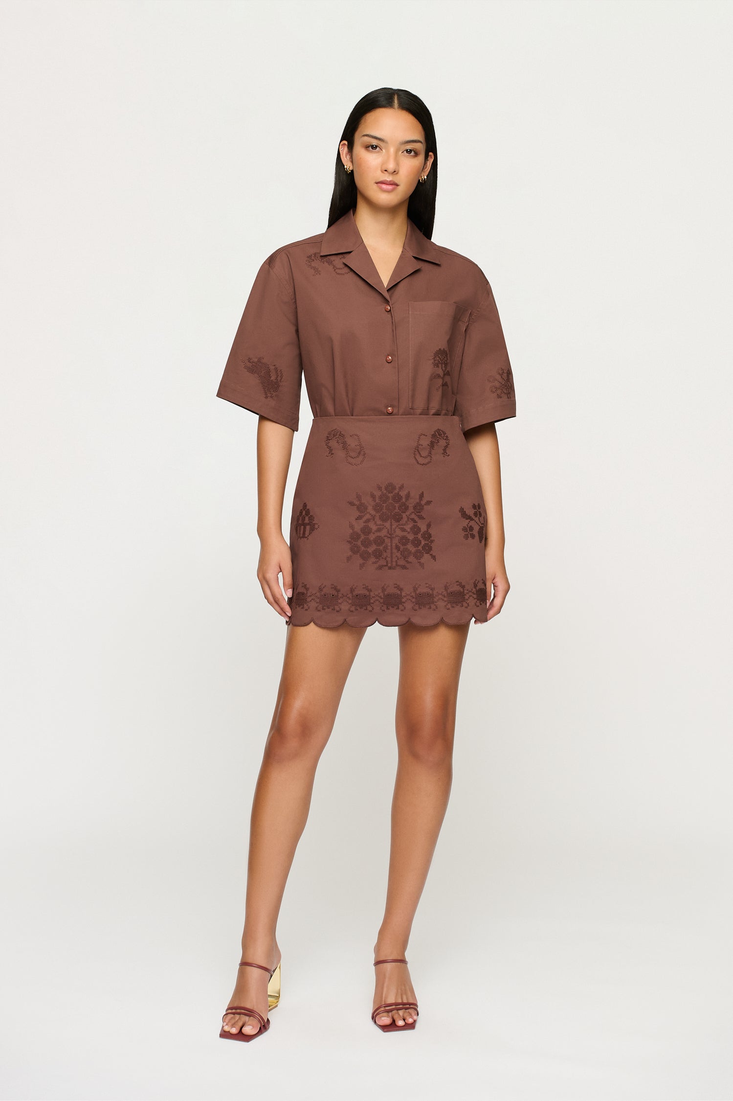 DARCY EMBROIDERED MINI SKIRT