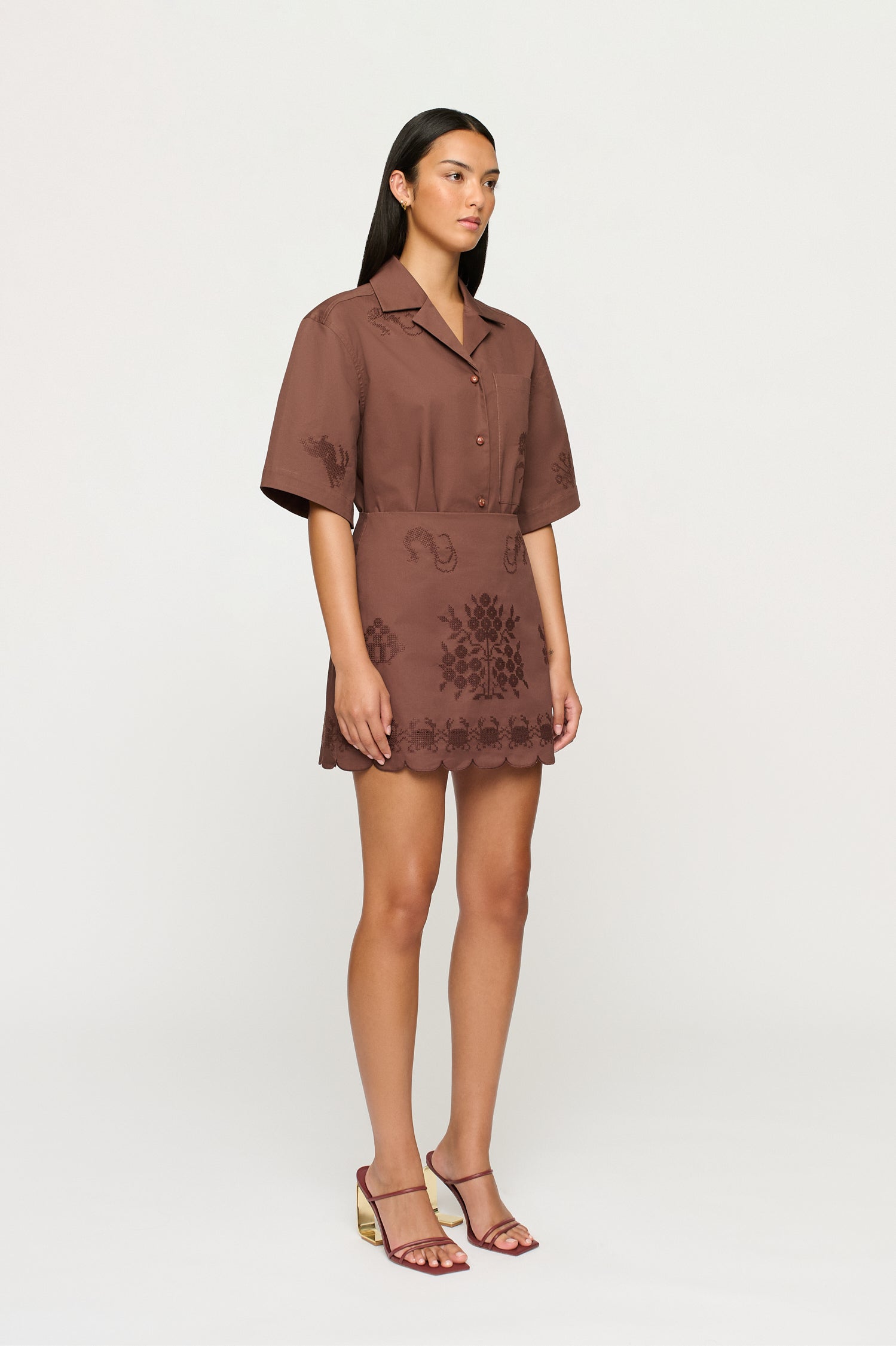 DARCY EMBROIDERED MINI SKIRT