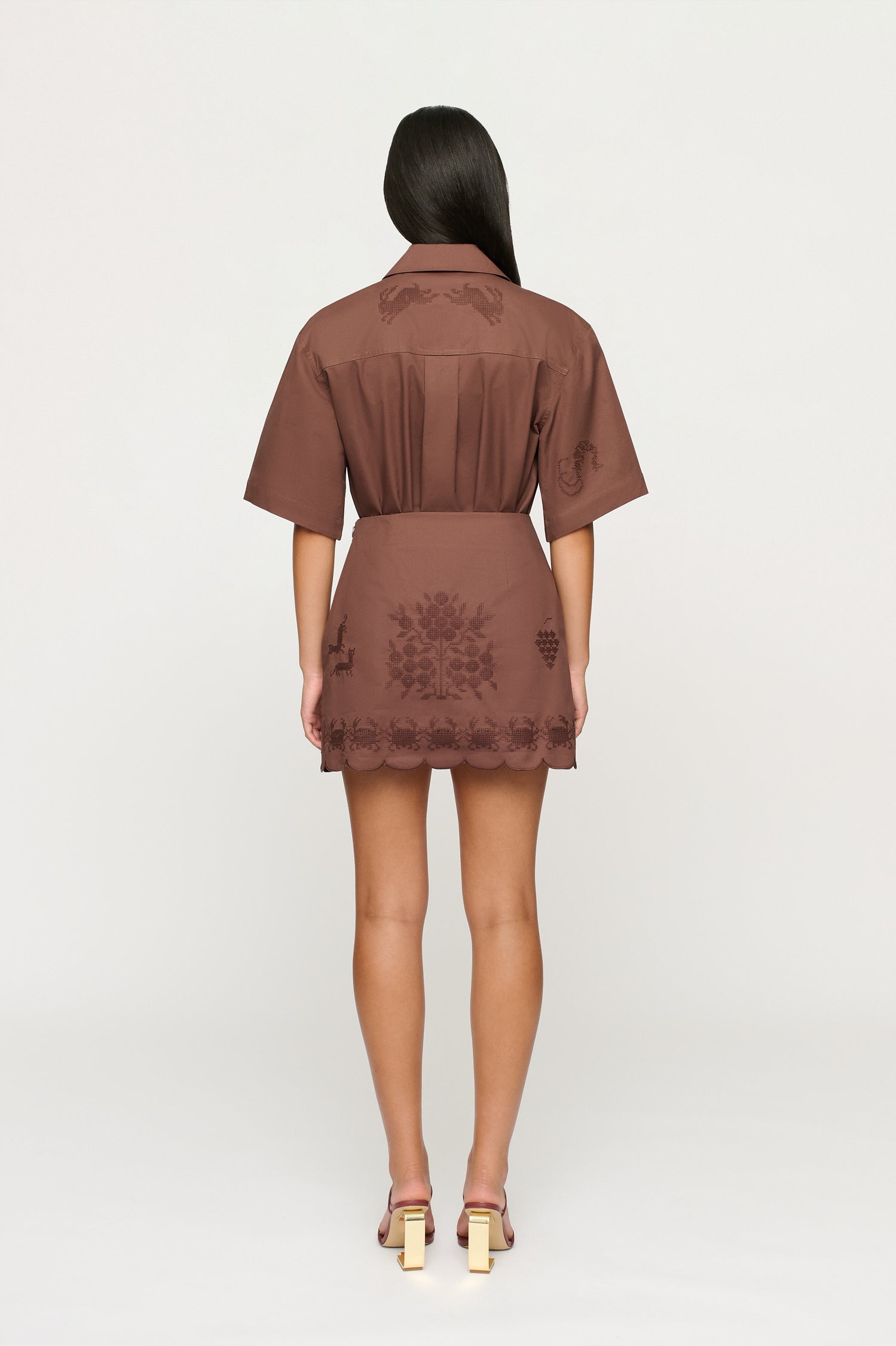 DARCY EMBROIDERED MINI SKIRT