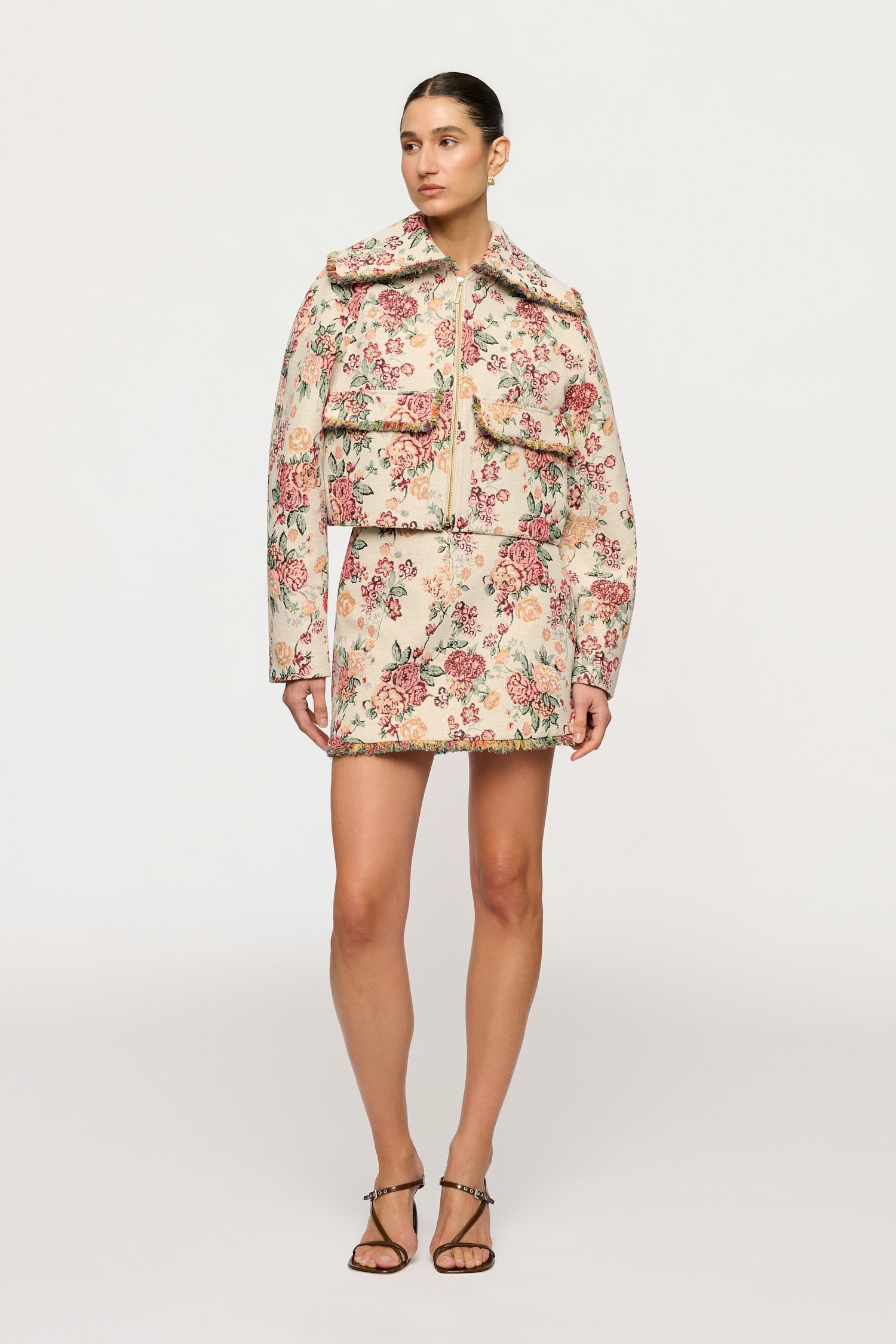 Camellia Jacket | Florelie Jacquard | Bomber Floral Print| Clea