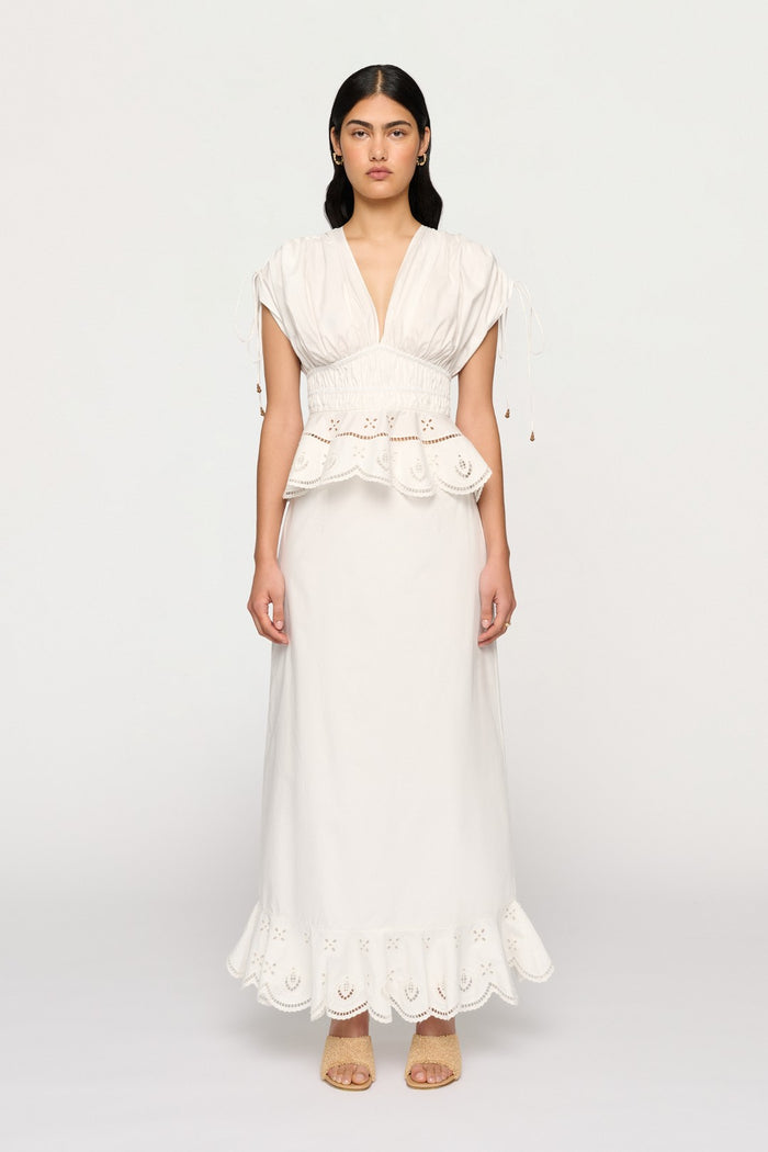 Yolander Top | White | Embroidery Cotton | Clea Galerie