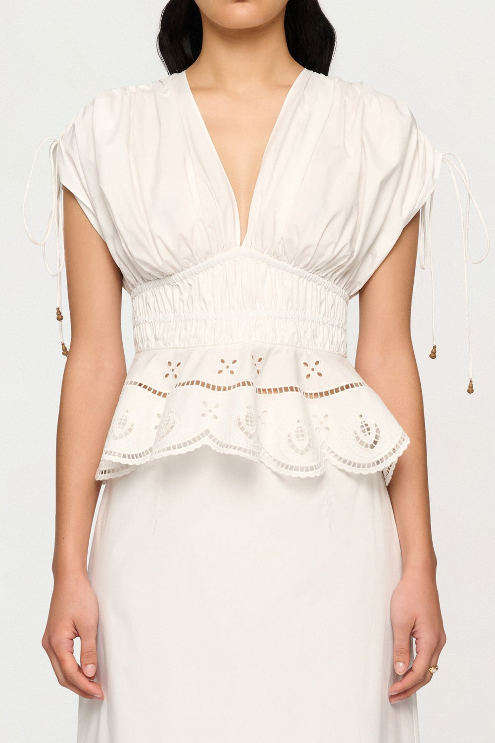 Yolander Top | White | Embroidery Cotton | Clea Galerie