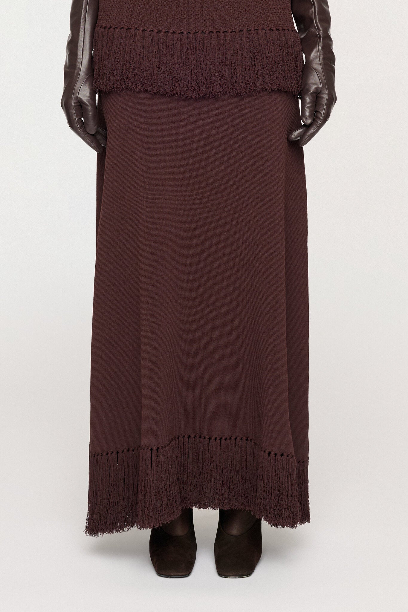 AMELIA FRINGE HEM SKIRT