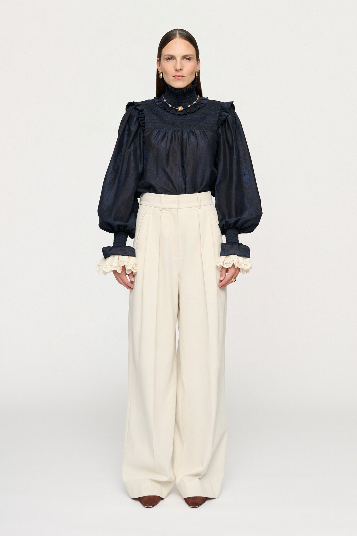 PAIGE SHIRRED BLOUSE
