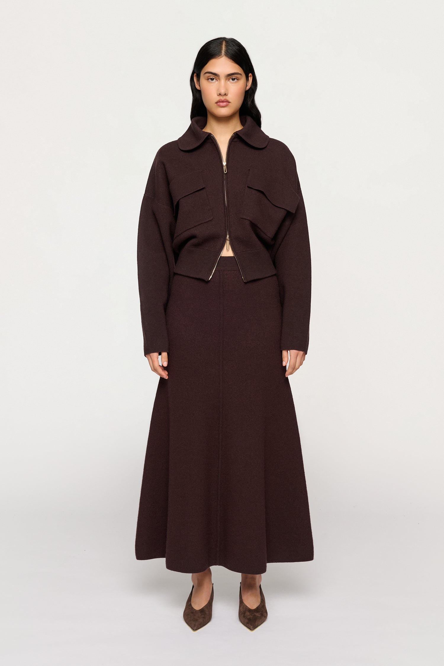 CAMILA BOILED WOOL KNIT BOMBER