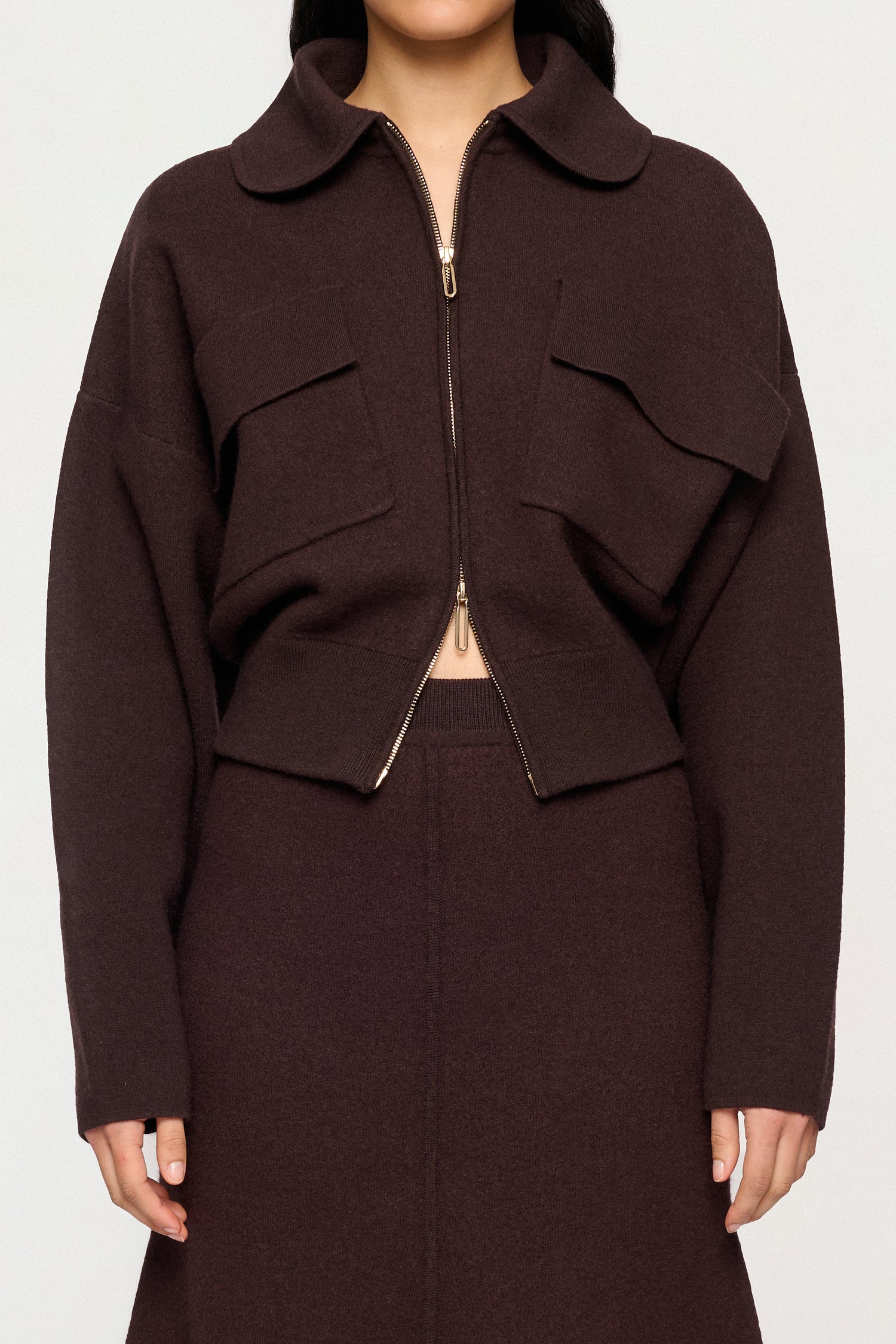 CAMILA BOILED WOOL KNIT BOMBER