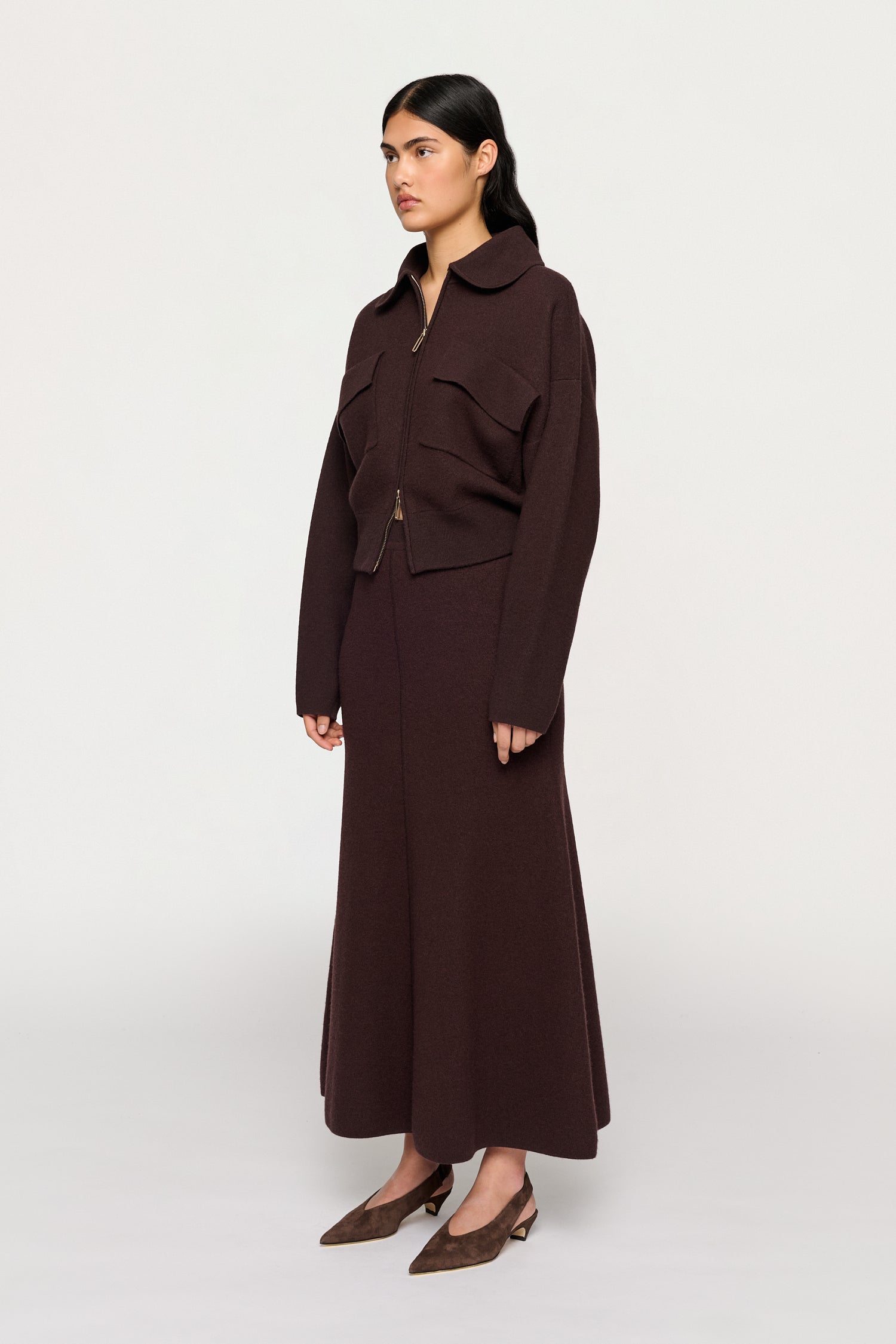 CAMILA BOILED WOOL KNIT BOMBER