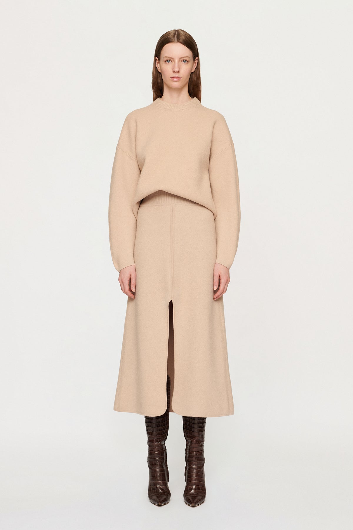 MARLOE BOILED WOOL KNIT SKIRT